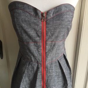 Strapless Chambray / Denim Summer Dress